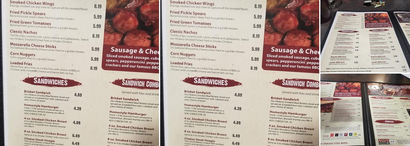 Rib Shack Menu