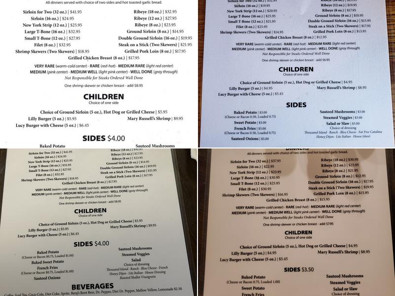 Russell’s Beef House Menu