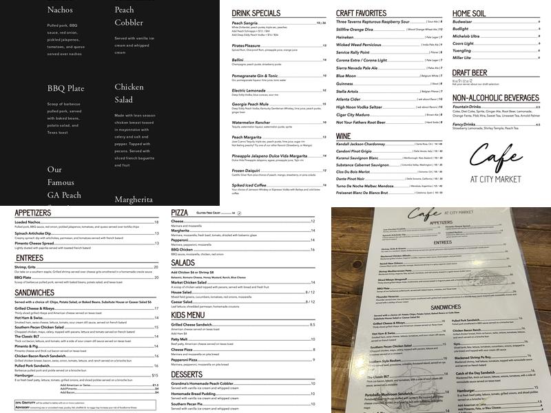 Café at City Market Menu