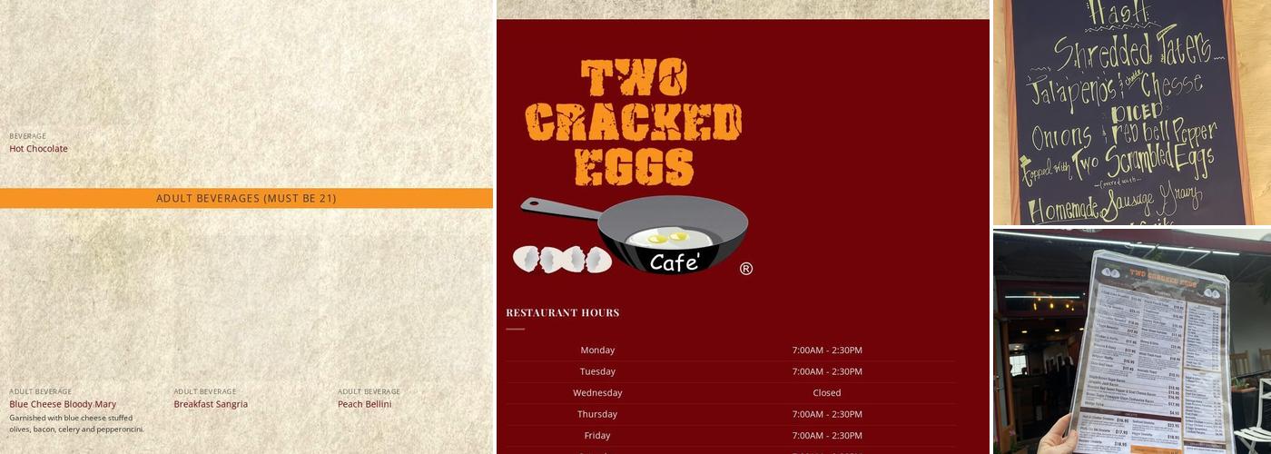 Two Cracked Eggs Cafe Menu