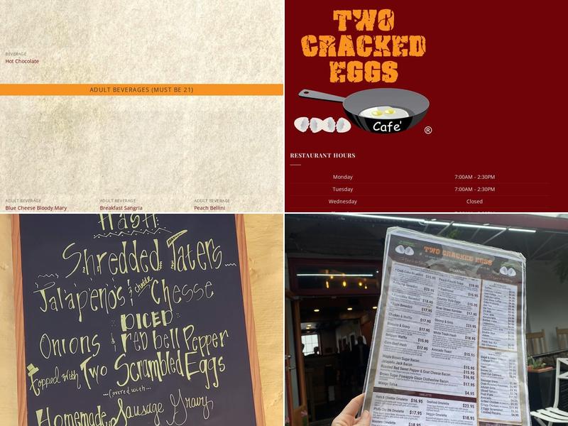 Two Cracked Eggs Cafe Menu