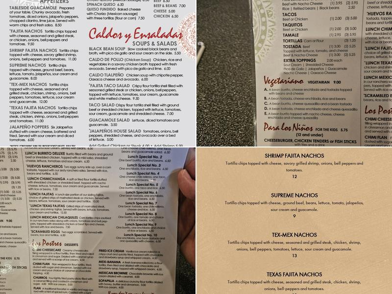 Jalapenos Mexican Restaurant Menu