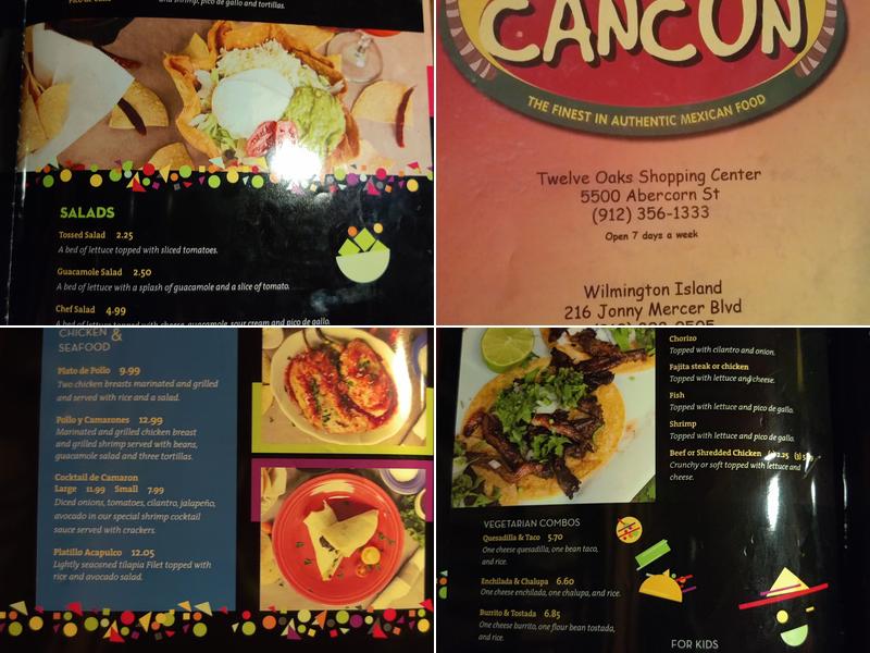 Cancun Restaurant Menu
