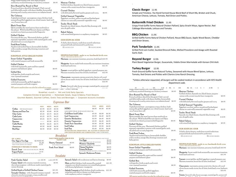 Harvest Moon Café and Caterers Menu