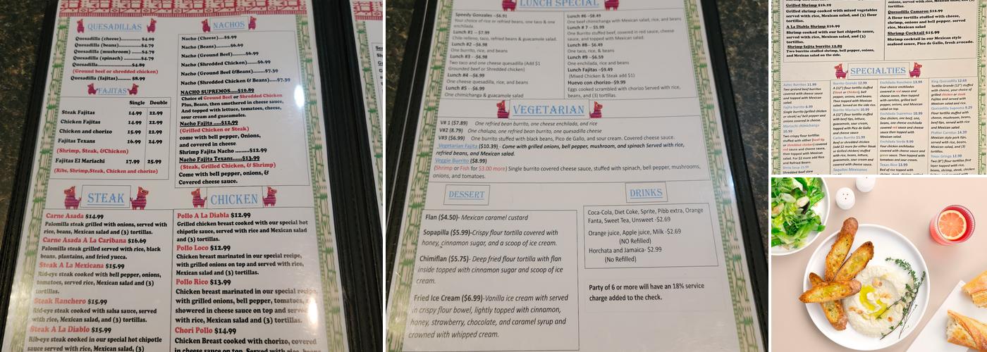 El Mariachi Menu
