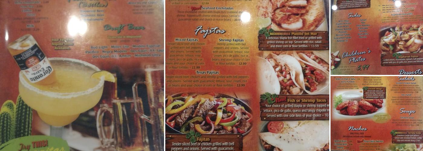 Cilantros Grill & Cantina Menu