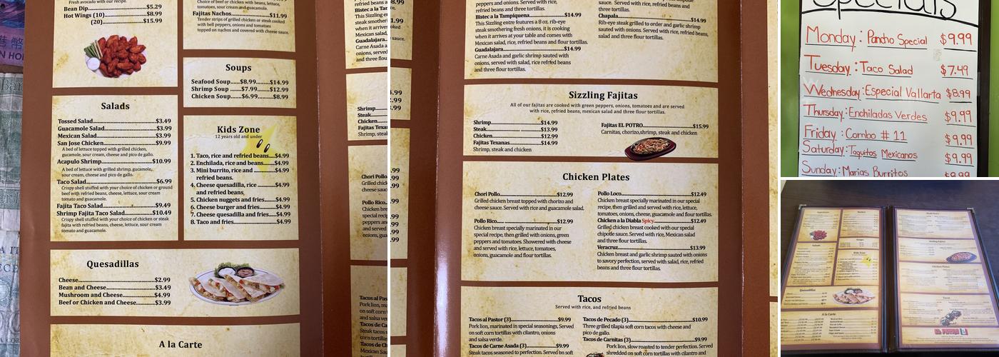 El Potro Mexican Restaurant Menu