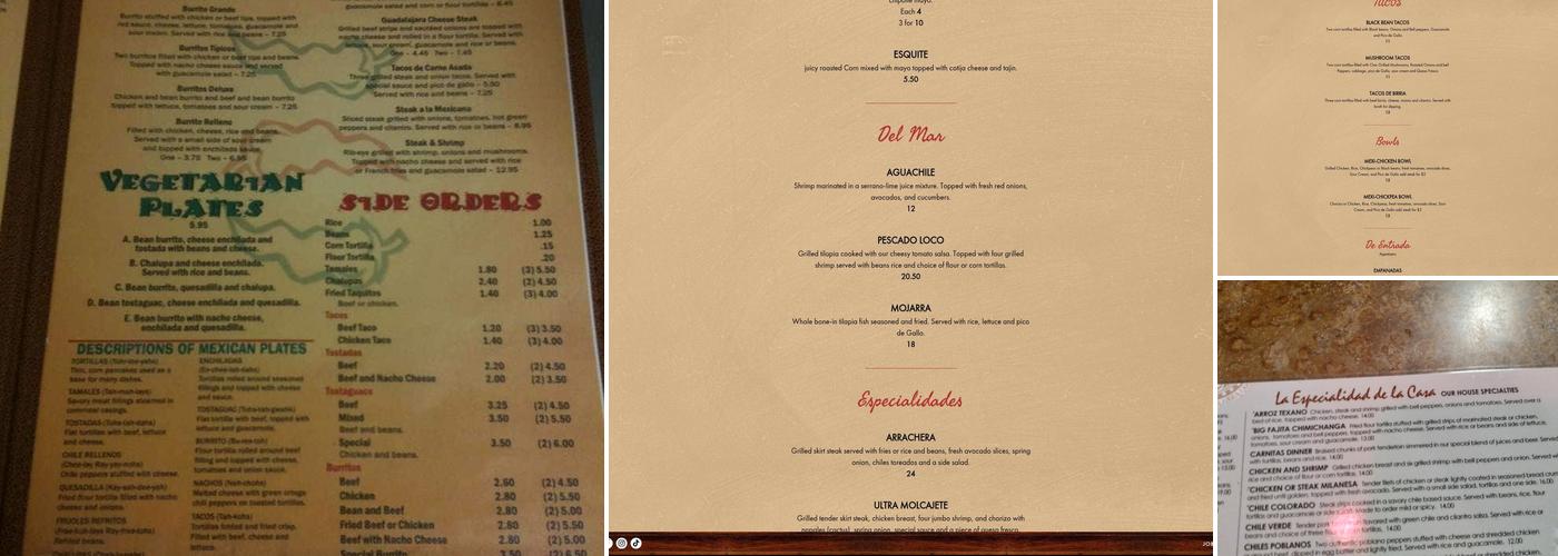 Jalapeños Mexican Restaurant Menu