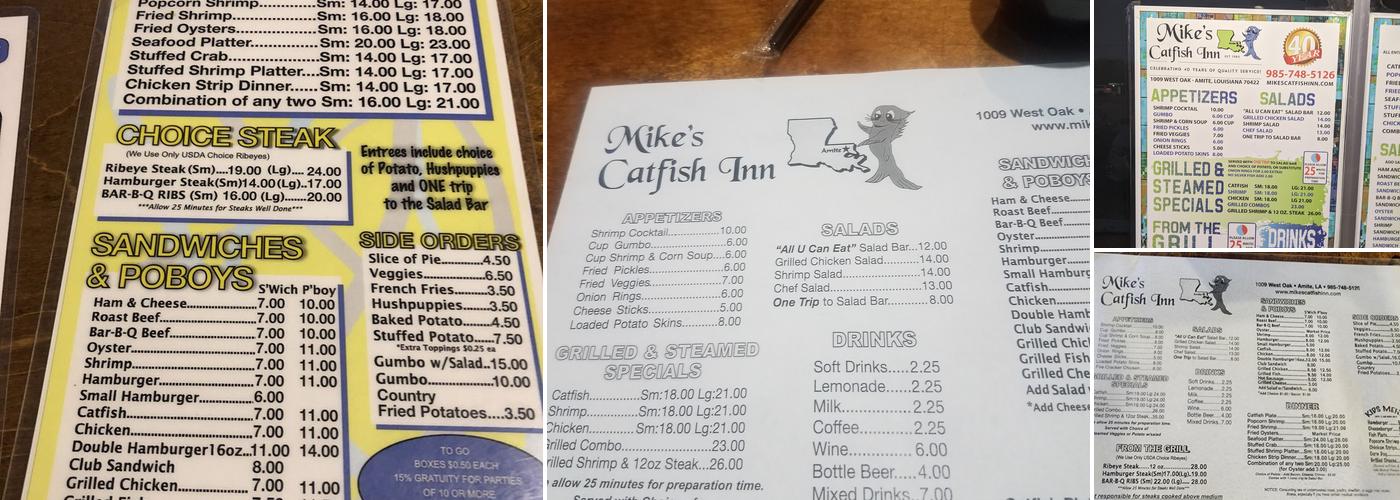 Mike's Catfish Inn Menu