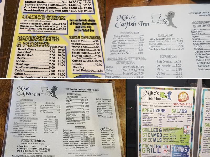 Mike's Catfish Inn Menu