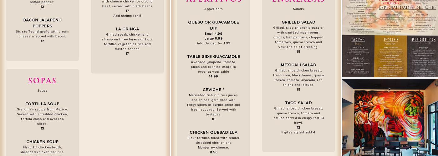 Mexicali Fresh Menu