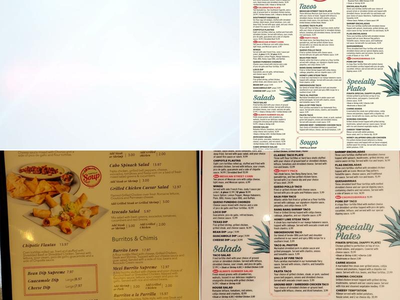 Tortilla Soup Mexican Restaurant Menu