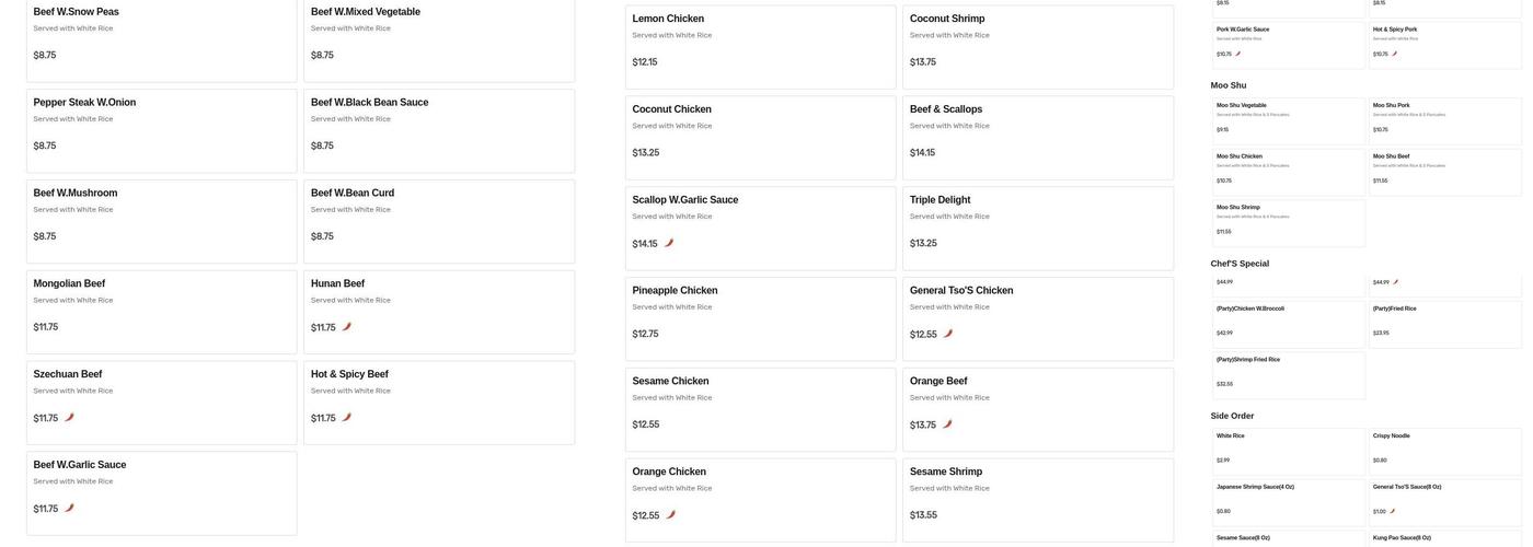 Peking Chinese Restaurant Menu