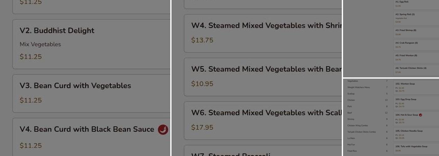 Chef Wan Chinese Restaurant Menu