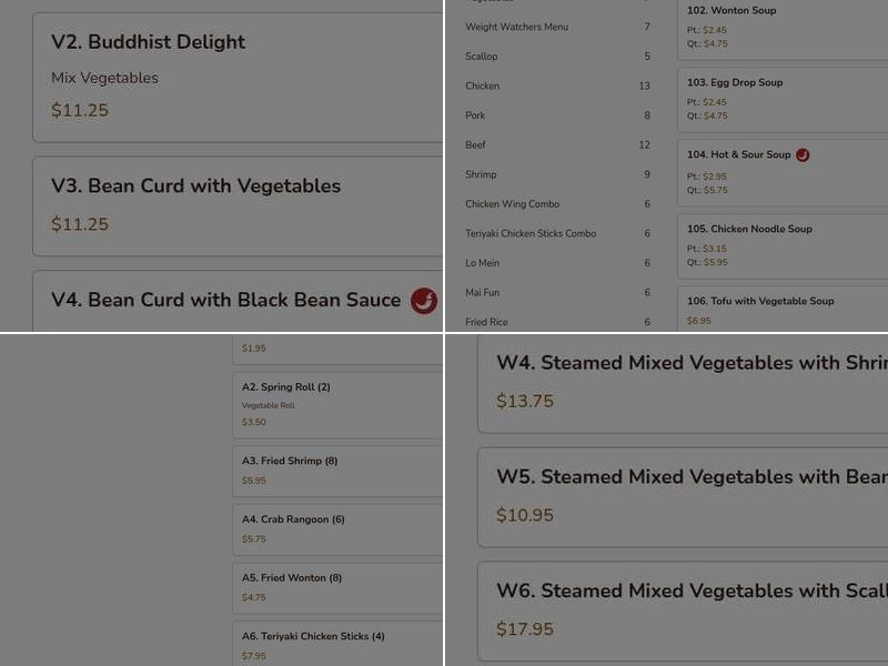 Chef Wan Chinese Restaurant Menu