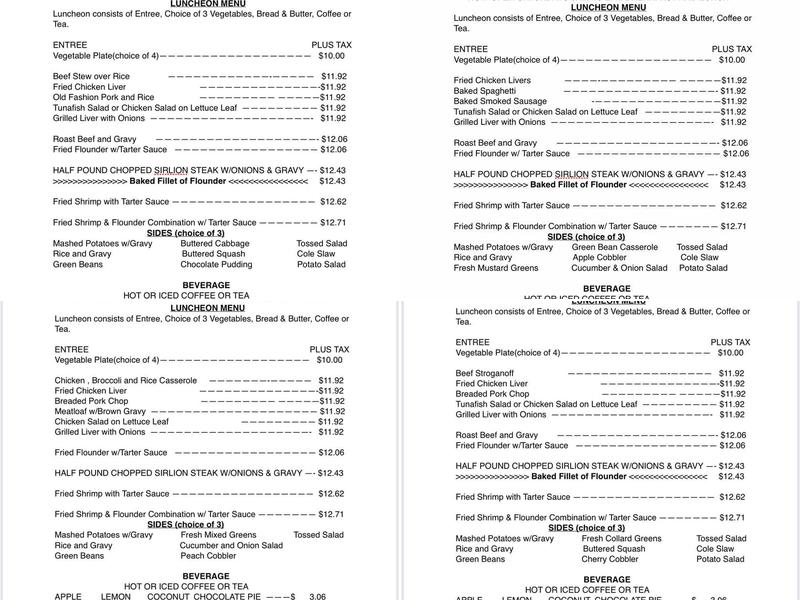 Larry's Restaurant Menu