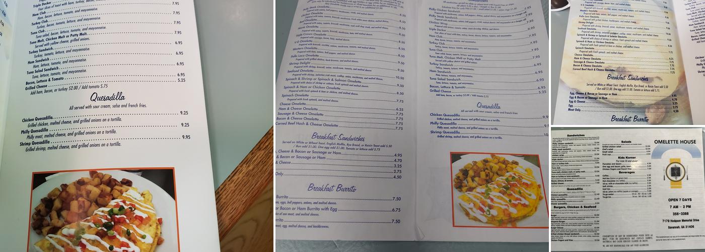 Omelette House Menu