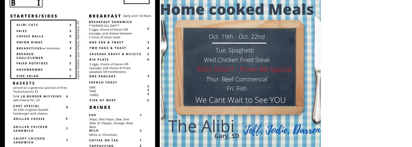 Alibi Menu