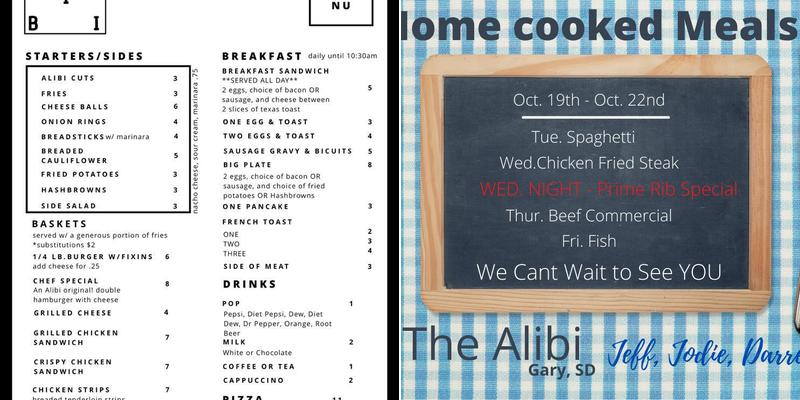 Alibi Menu