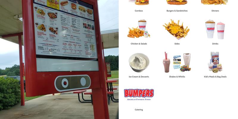Bumpers Drive-In of America Menu