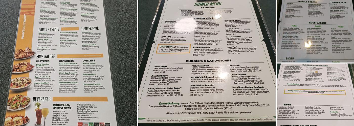 Metro Diner Menu
