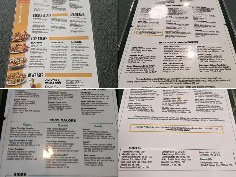 Metro Diner Menu