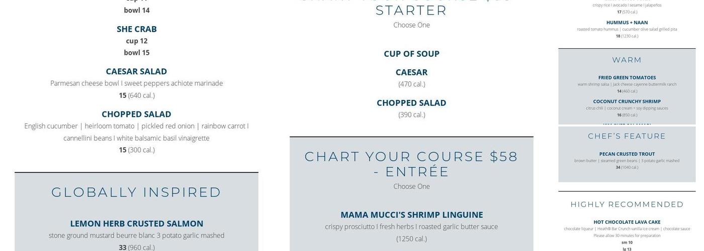 Chart House Menu