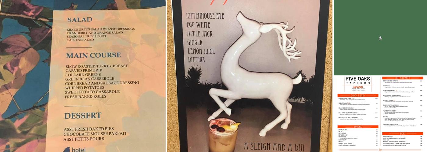 Five Oaks Taproom Menu