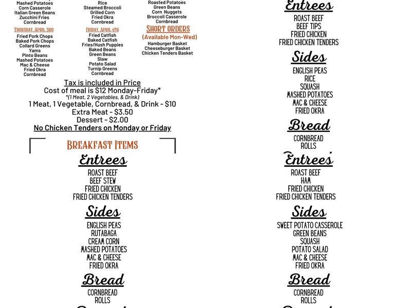 Wagon Wheel Restaurant Menu