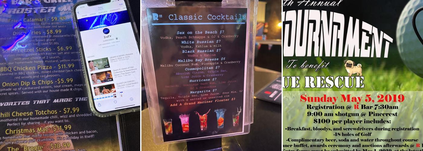 R Bar & Grill Menu