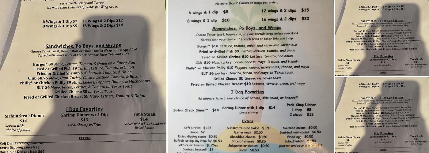Island Daiquiri Menu
