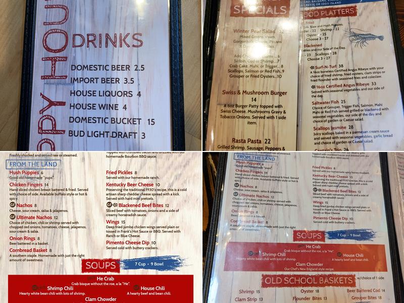 Captain Woody's Bar & Grill Menu