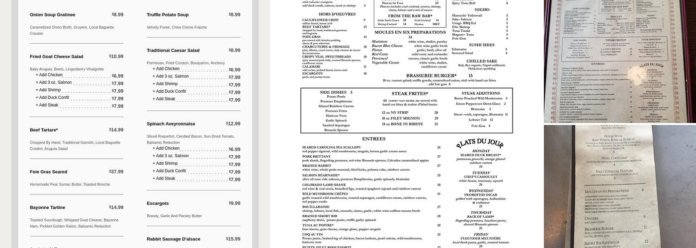 39 Rue de Jean - Savannah Menu