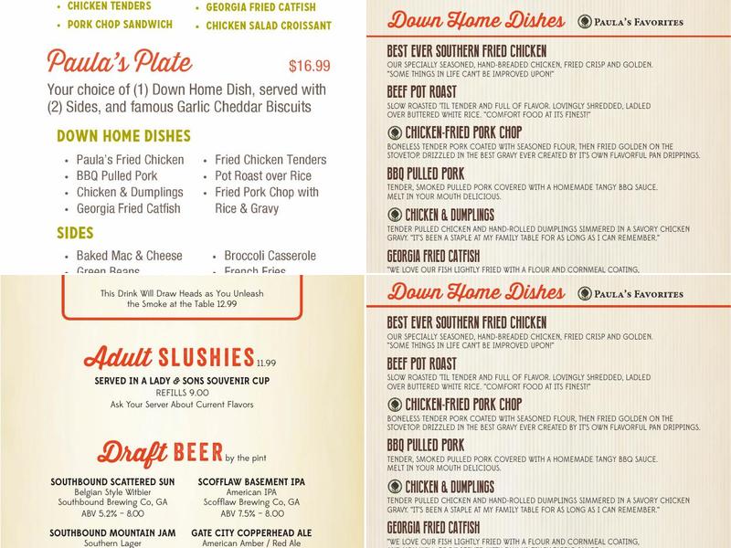 Lady & Sons Menu