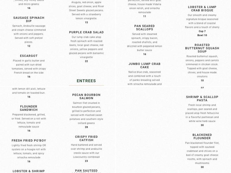 River House Menu