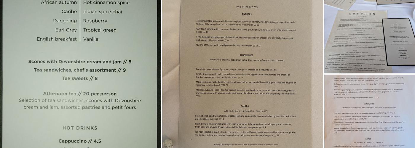 Gryphon Menu