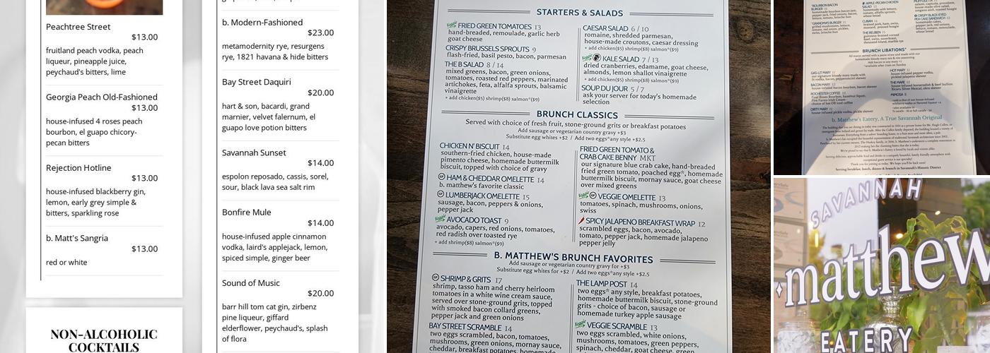B. Matthew's Eatery Menu