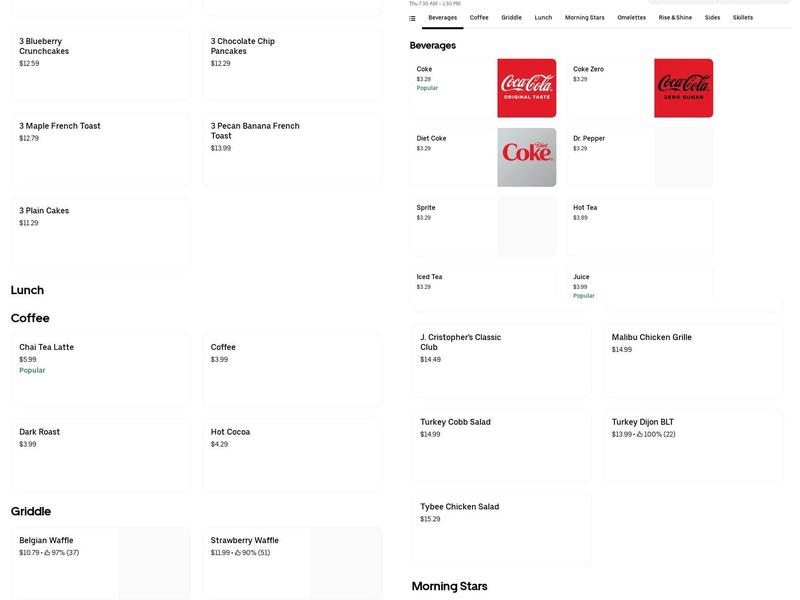 J. Christopher's Menu