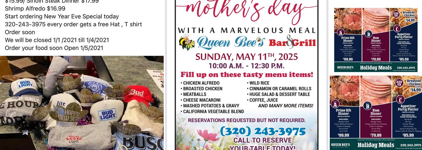 Queen Bee's Bar & Grill Menu