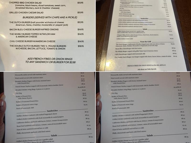 Dutch House Tavern Menu