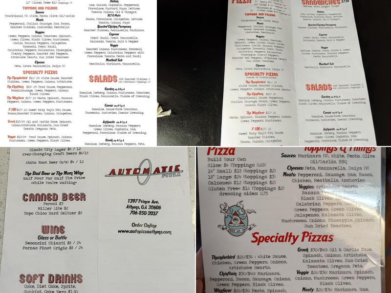 Automatic Pizza Menu