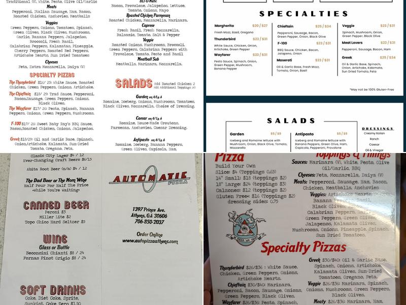 Automatic Pizza Menu