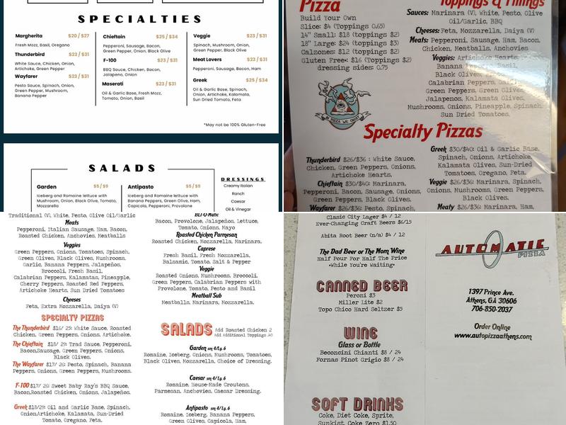 Automatic Pizza Menu