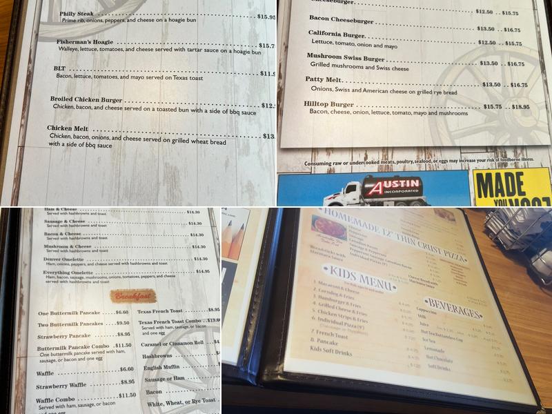 Hilltop Restaurant Menu