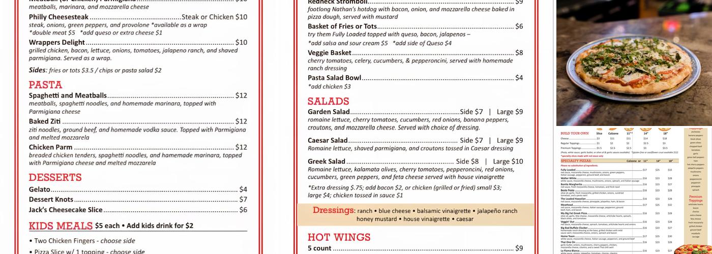 Fully Loaded Pizza Co. Menu