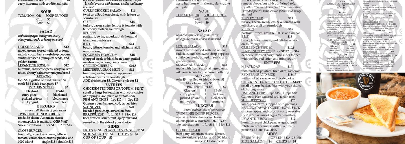 The Globe Menu