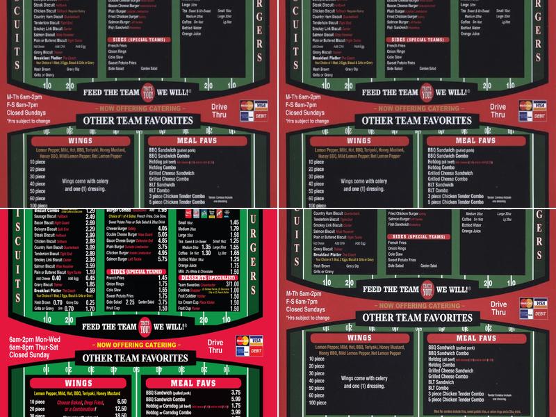 Team Biscuits & Burgers Restaurant Menu