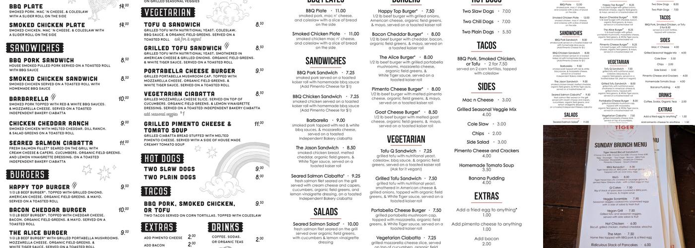 White Tiger Athens Menu