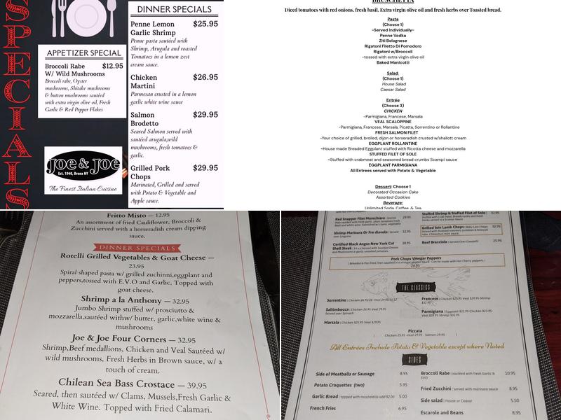 Joe and Joe Menu