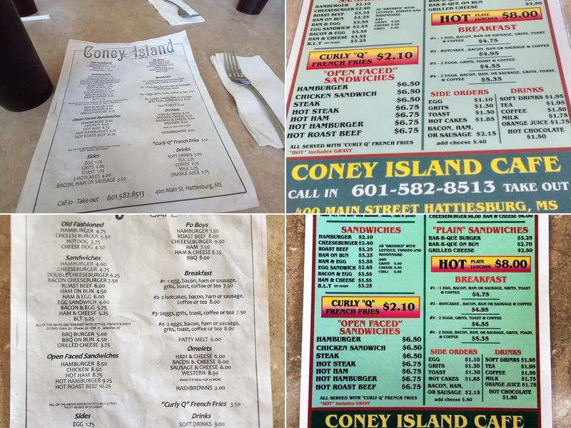 Coney Island Cafe Menu